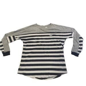 Pink Victoria's Secret Long Sleeve Top Striped Sequin Dog Size Small